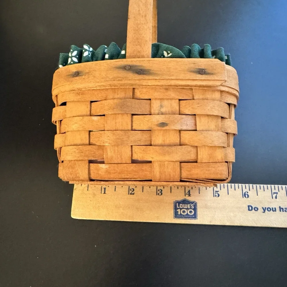 Longaberger Horizon‎ of Hope Basket Set 1st Heritage Green Liner 7x5.5x3.5 Mini
